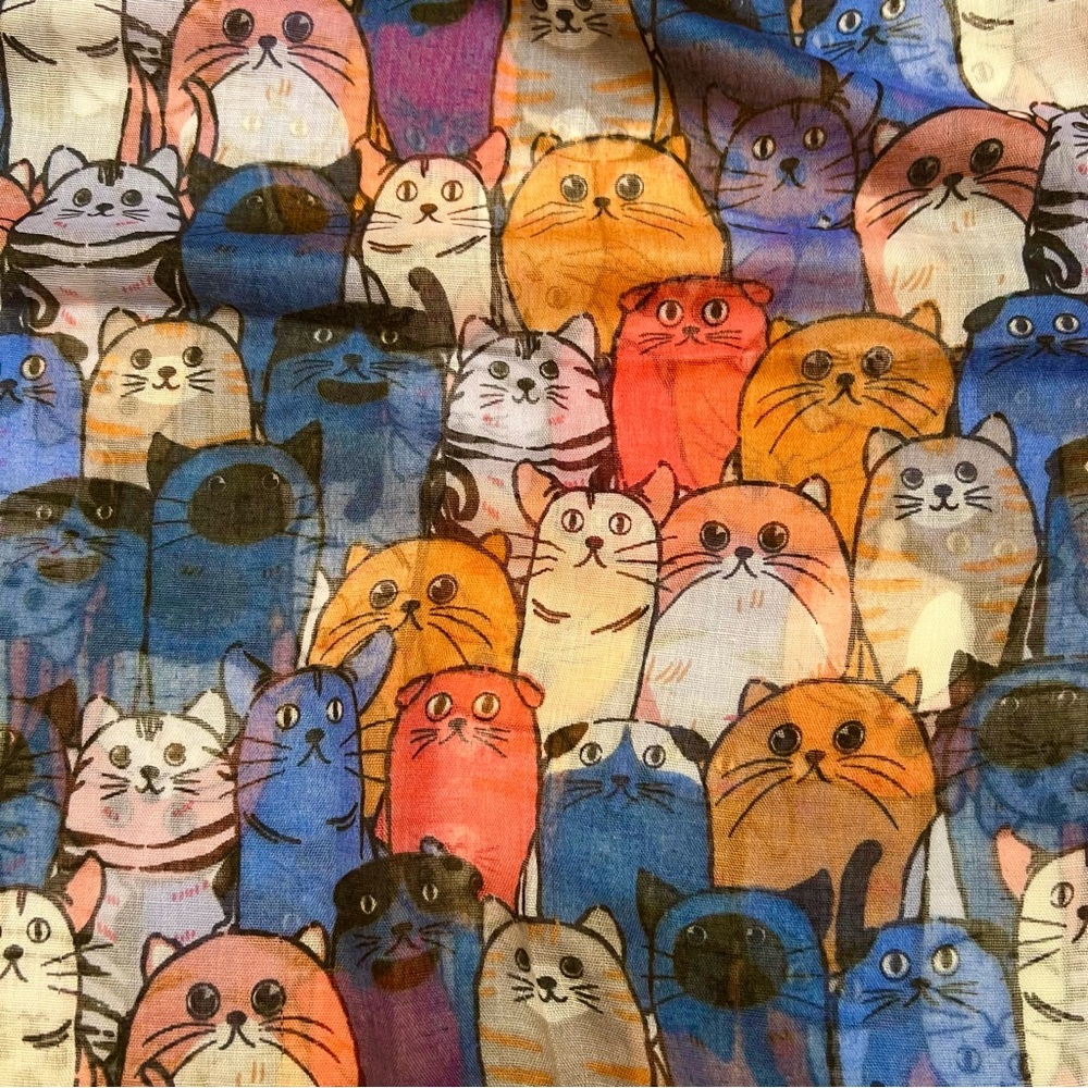 Colorful Cat Patterned Pet Blanket - image 2
